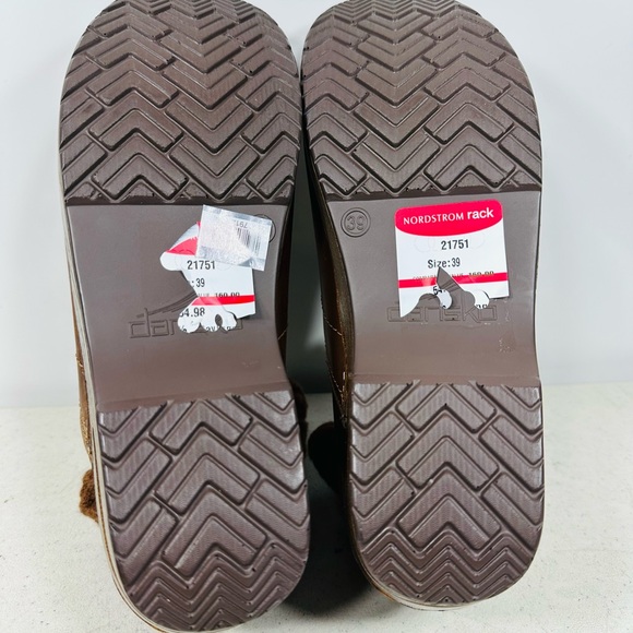 Brown Leather Clog Boots with Knit Cuff size 39-8 new - Picture 6 of 6